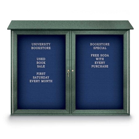 United Visual Products Indoor Enclosed Combo Board, 48"x36", Satin Frame/Black & Ultramarine UVCB4836-BLACK-ULTMAR